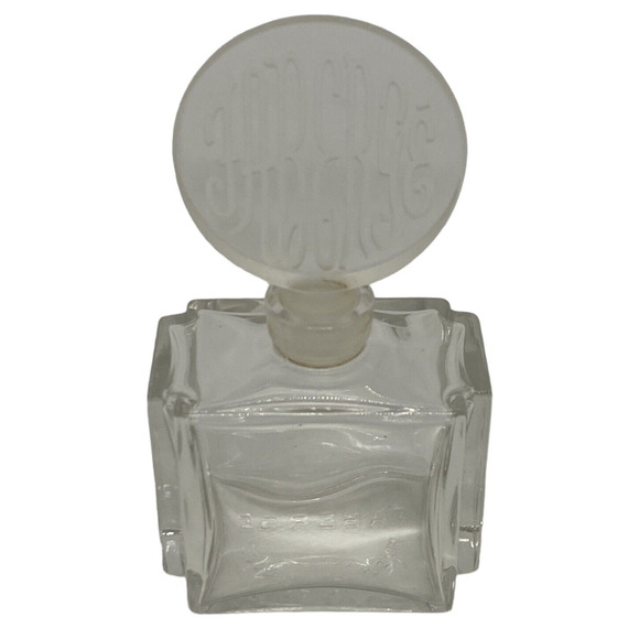 Faberge Other - Faberge 4" Perfume Cologne Bottle France Art Glass Crystal Etched Disc Stopper